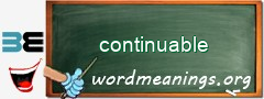 WordMeaning blackboard for continuable